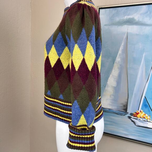 Zara Sweater Argyle Multicolor size med - Picture 3 of 7